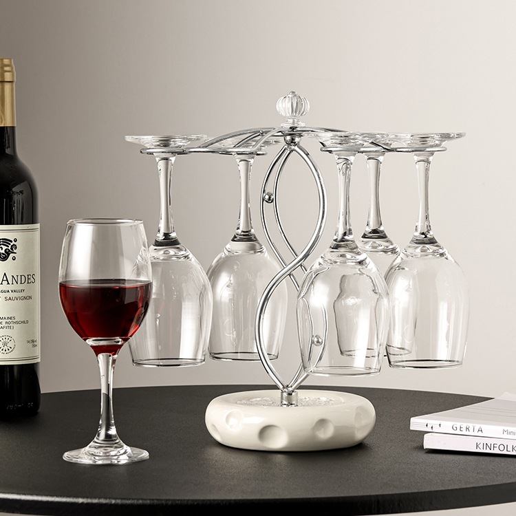 Porte-verre à Vin Mural Design Moderne Luxe - Support de Verre Suspendu Décoratif - Doré/Métal – Image 2