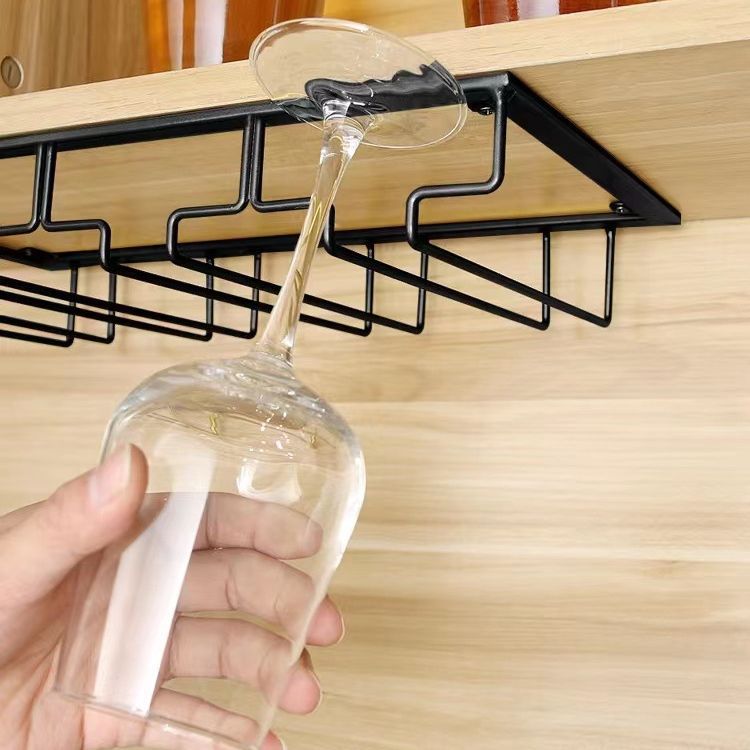 Porte-Verres à Vin Suspendu LINGDING - Support Métallique Double Rangée Style Européen - Finition Luxe Moderne – Image 3